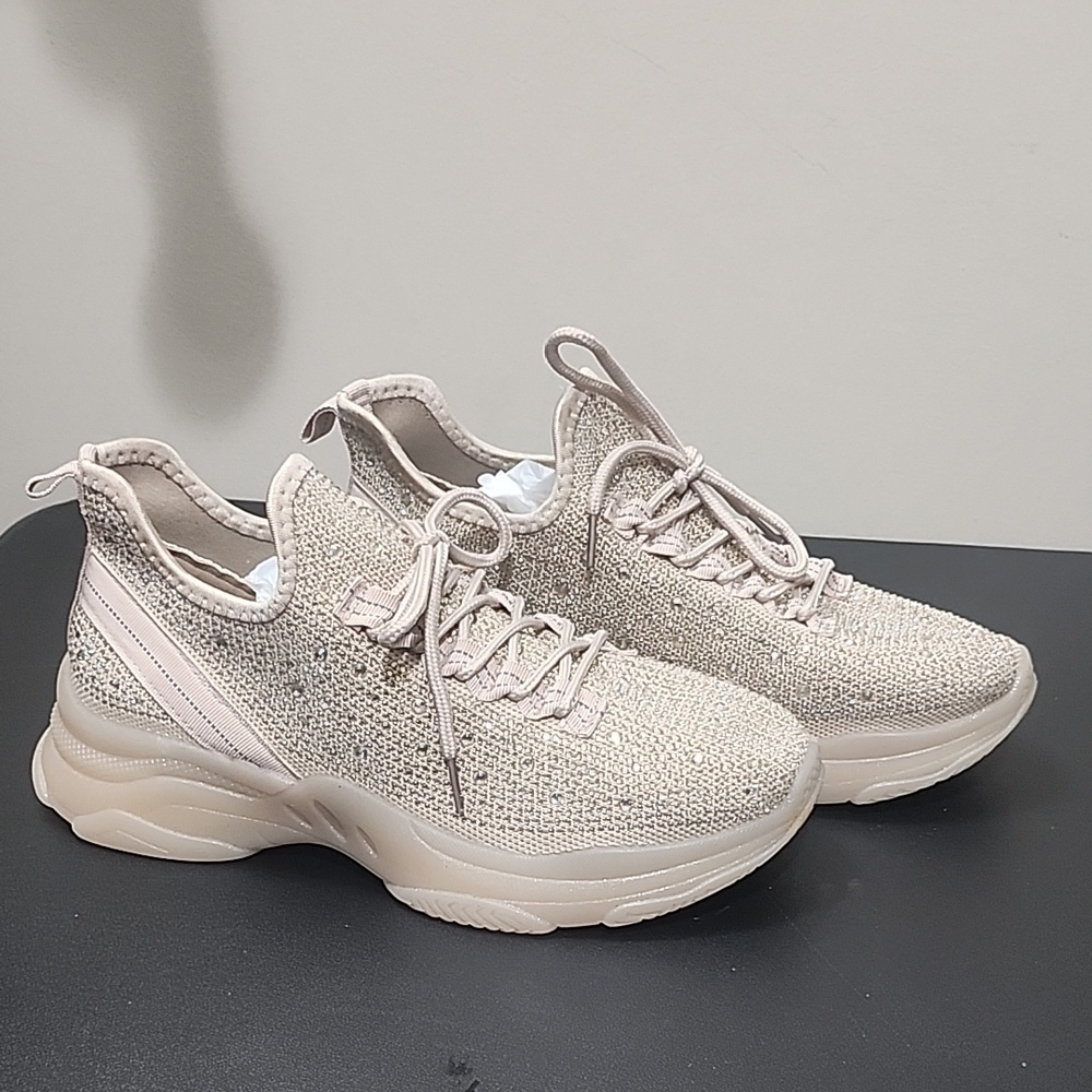 Women's Beige Knit Sneakers